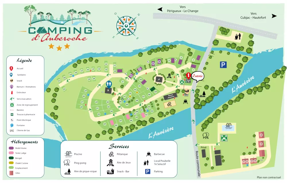 Auberoche campingplads 3 Stjerner★★★