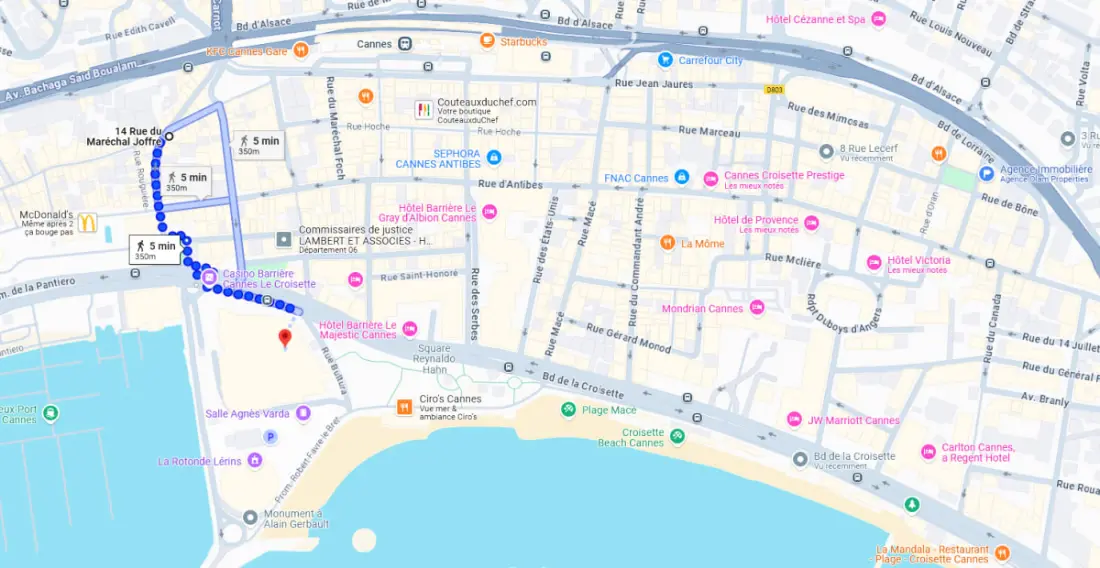 Palace & Croisette 1 Mn, 2 tágas szoba Balcony - Olam tulajdonságok