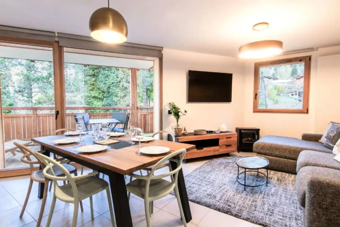 Modern Aux Houches appt - Balcony + Parkolás