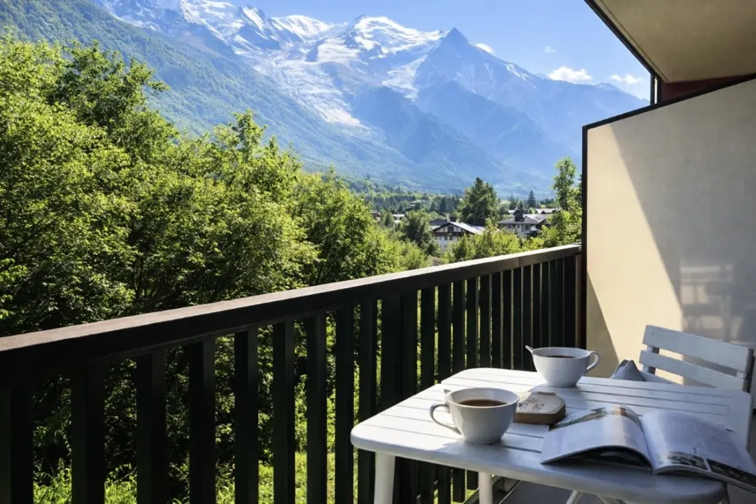 Kényelem, természet és látás Mont Blanc kivételes