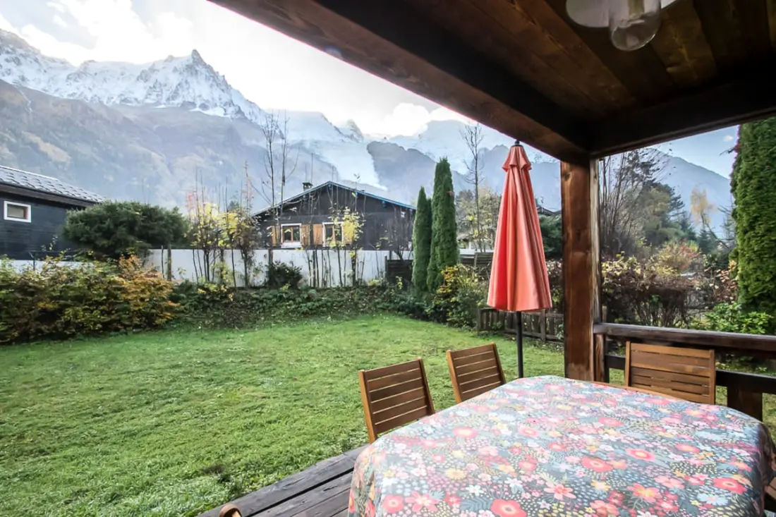 Családi Chalet terasz és kert Chamonixben