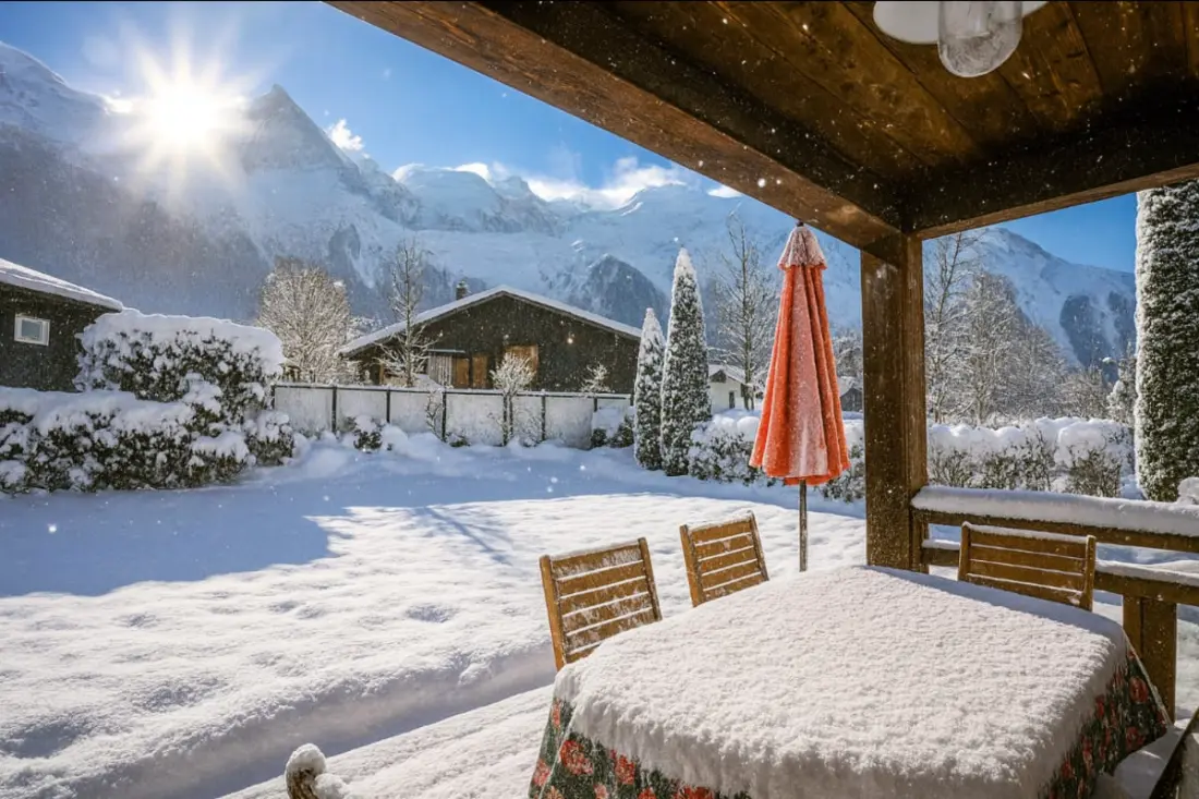Családi Chalet terasz és kert Chamonixben