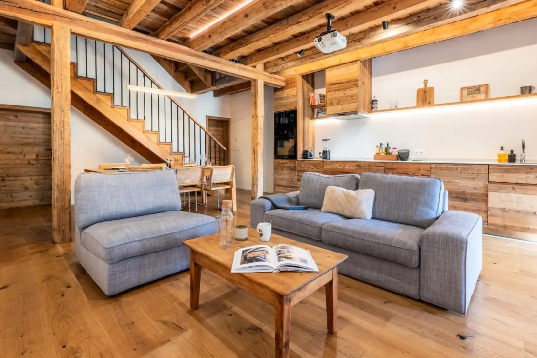 Loft kilátással a Mont Blanc-ra és a Bossons-gleccserre