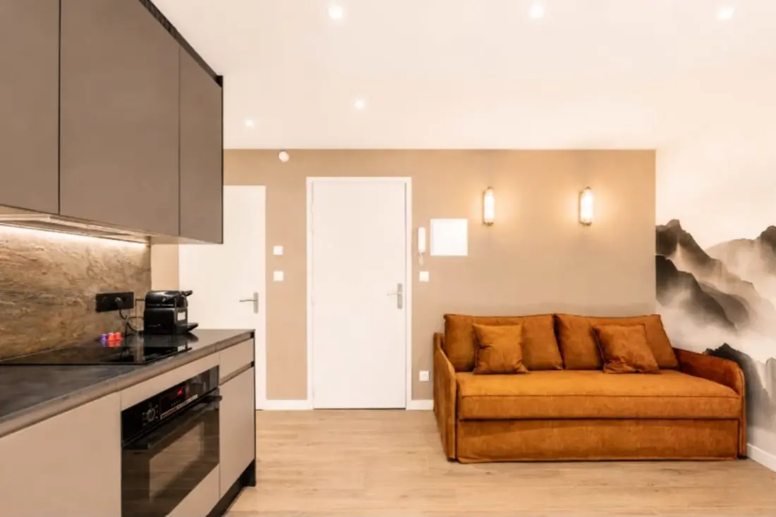 Studio with Full South Terrace és Mont-blanc View