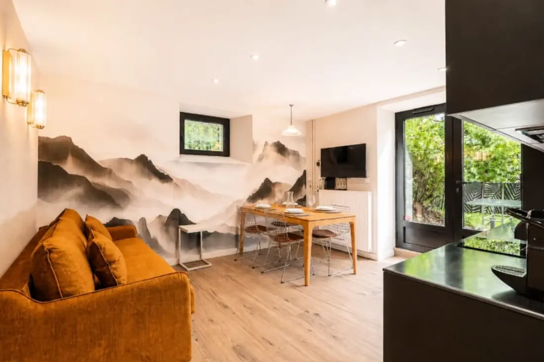 Studio with Full South Terrace és Mont-blanc View