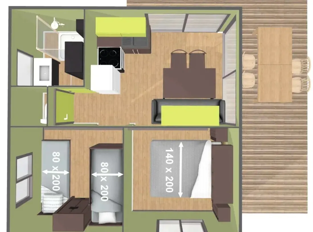 Kemping Ushuaia Villages l'Oasis 3 Csillagok★★★