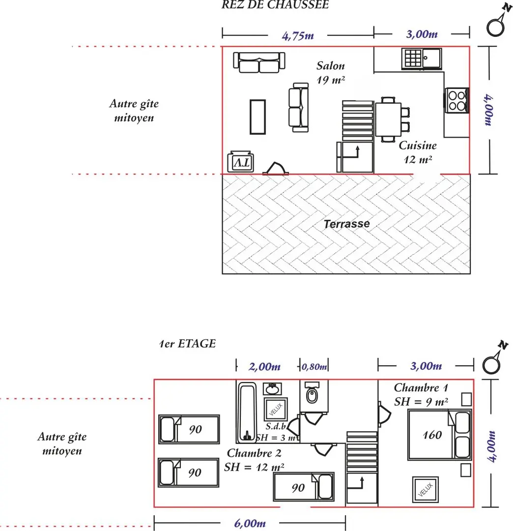Gîte de France Gîtes de france® - a nagy teraszok 3 fül