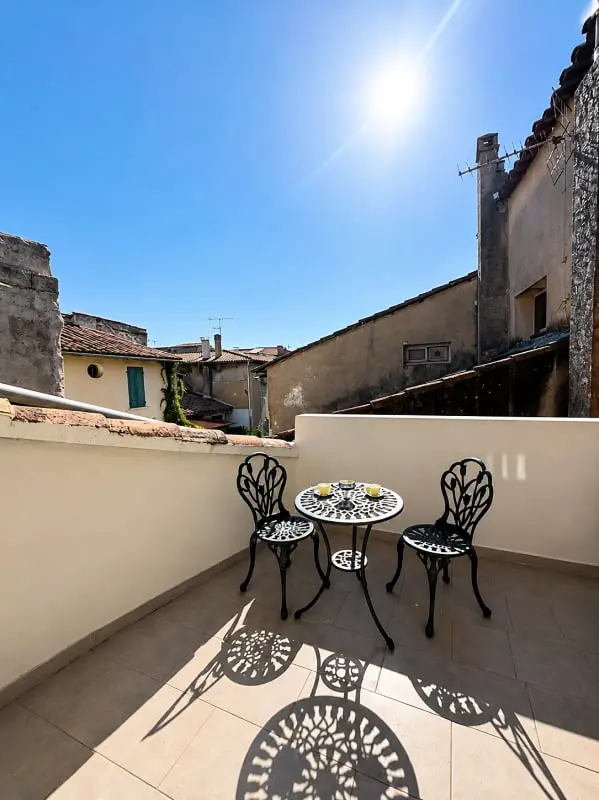 Apartman terasz a városközpontban