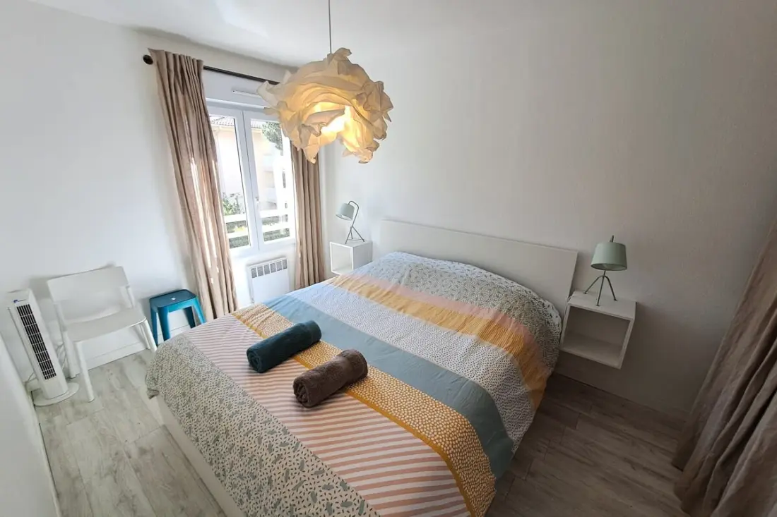 Résidence T2 légkondicionált felújított • Grand Jardin • nyugodt • 10 Min Beach
