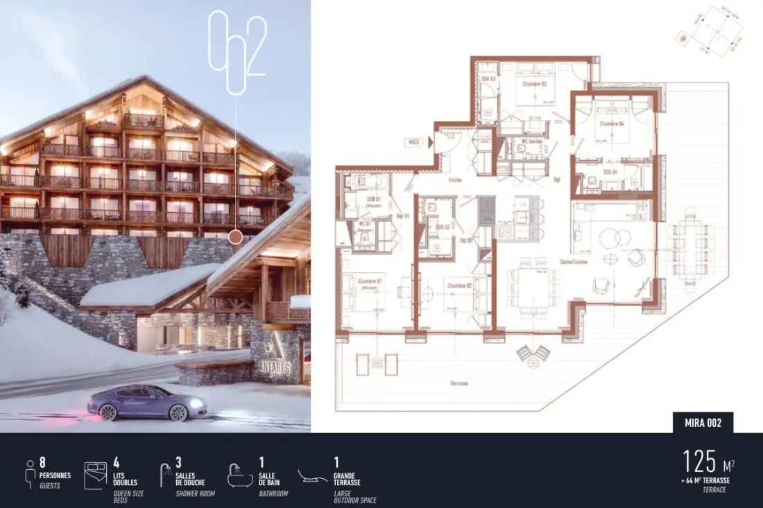 Antares Mira 002 - Prestige Ski In/ski Kiadó apartman