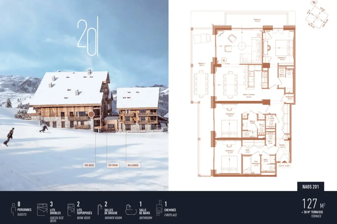 Antares Naos 201 - Luxus apartman Ski In/ski Kimenet