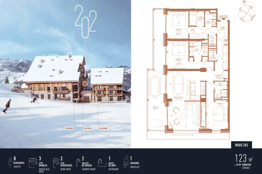Antares Naos 202 - Luxus apartman Ski In/ski Kimenet
