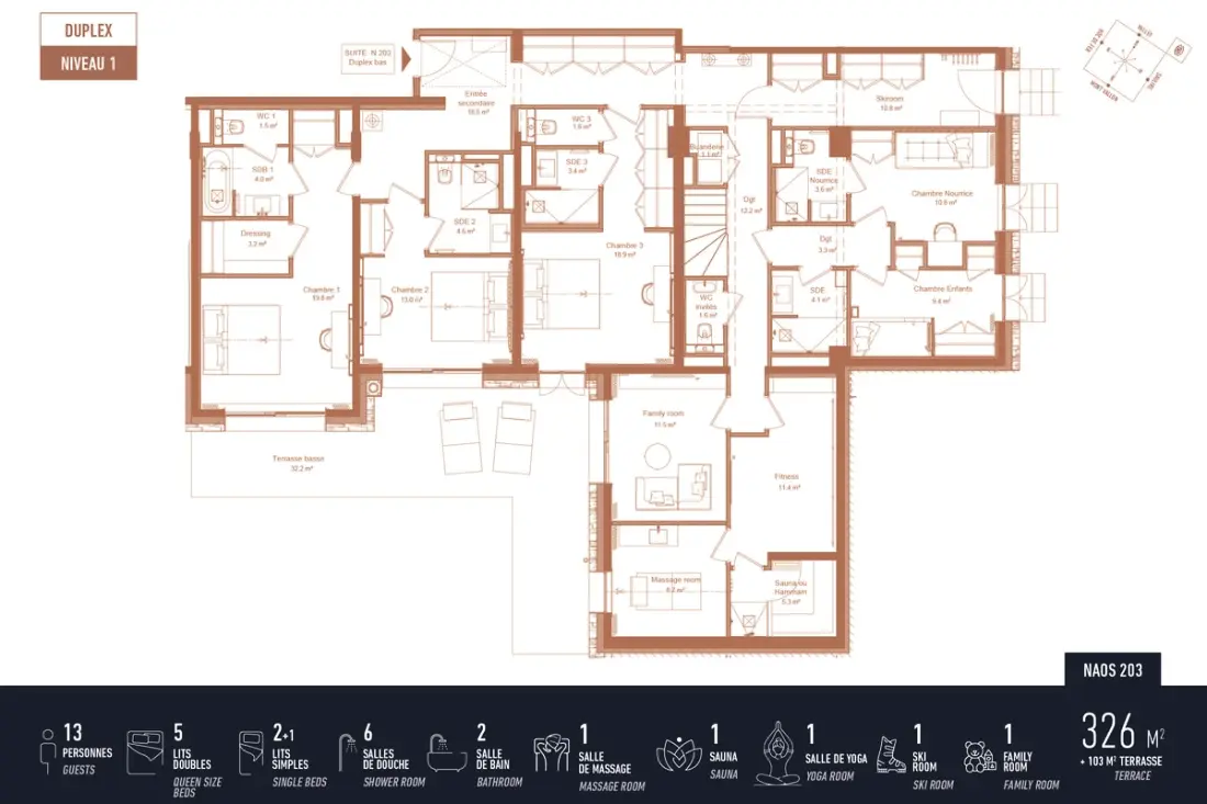 Antares Naos 203d - Luxury Duplex Ski In/ski Kimenet