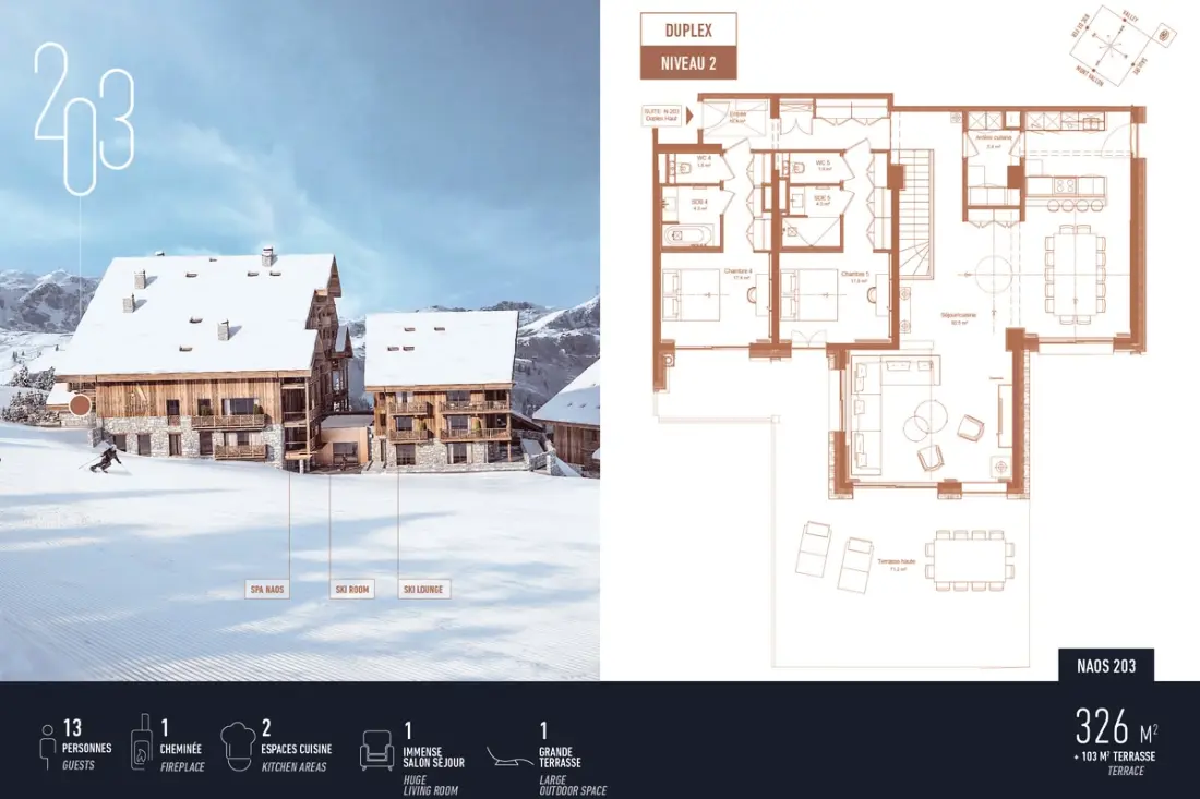 Antares Naos 203d - Luxury Duplex Ski In/ski Kimenet