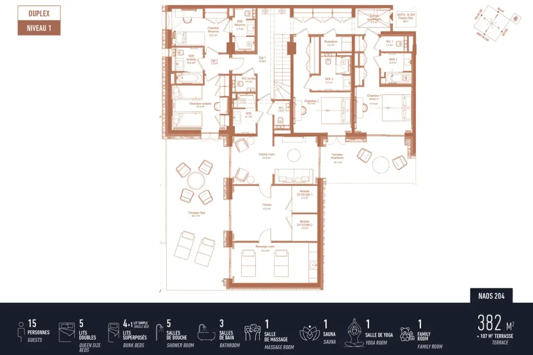 Antares Naos 204d - Luxury Duplex Ski In/ski Kimenet