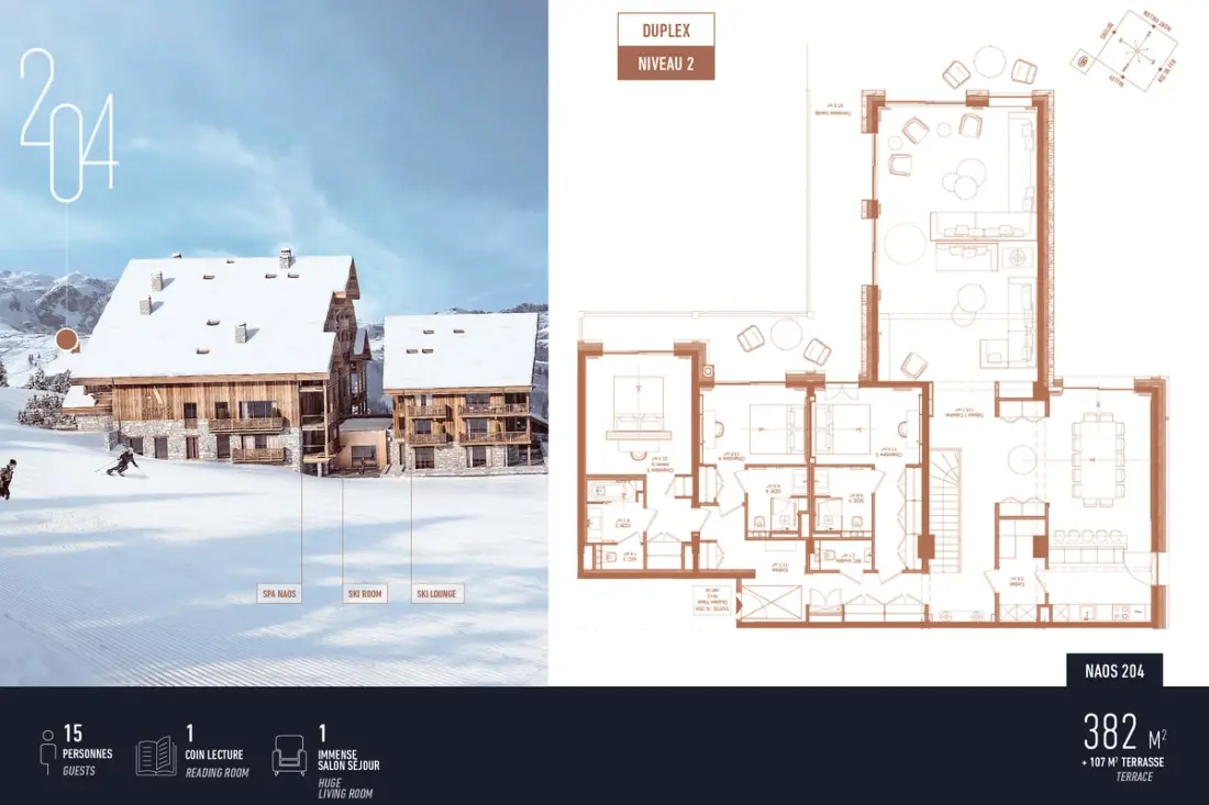 Antares Naos 204d - Luxury Duplex Ski In/ski Kimenet