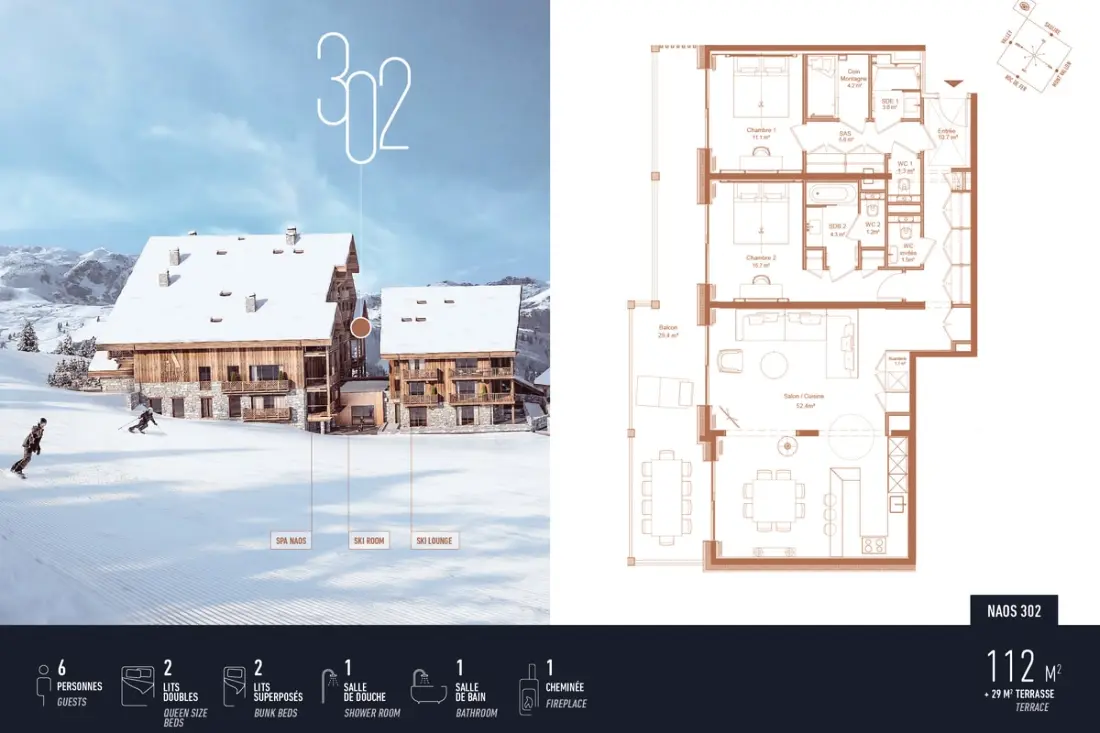 Antares Naos 302 - Luxury Apartment Ski In/ski Kimenet