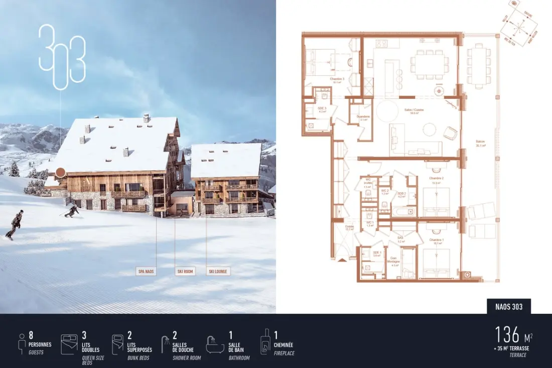 Antares Naos 303 - Luxury Apartment Ski In/ski Kimenet