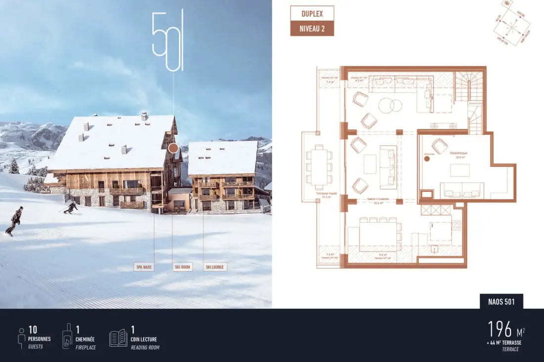 Antares Naos 501d - Sublime Penthouse De Luxe Ski In/ski Kimenet