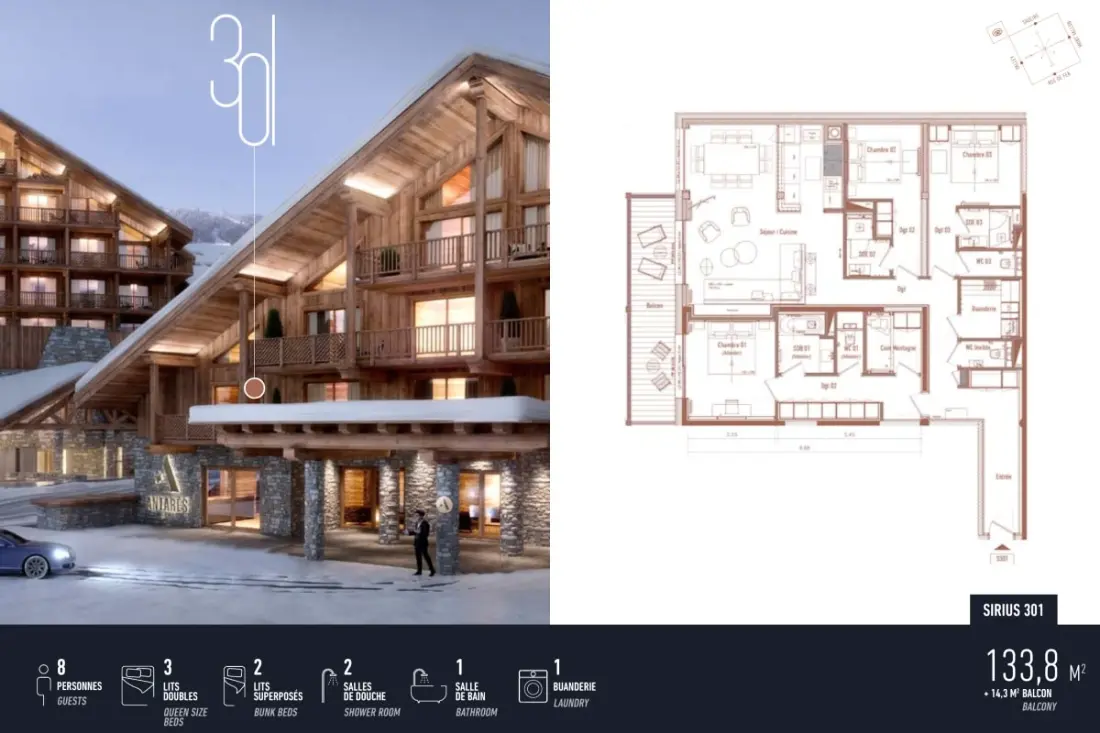 Antares Sirius 301 - Tágas Ski In/ski Kiadó apartman