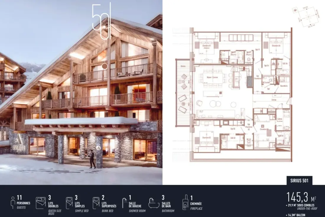 Antares Sirius 501 - Apartman Penthouse Ski In/ski Kimenet