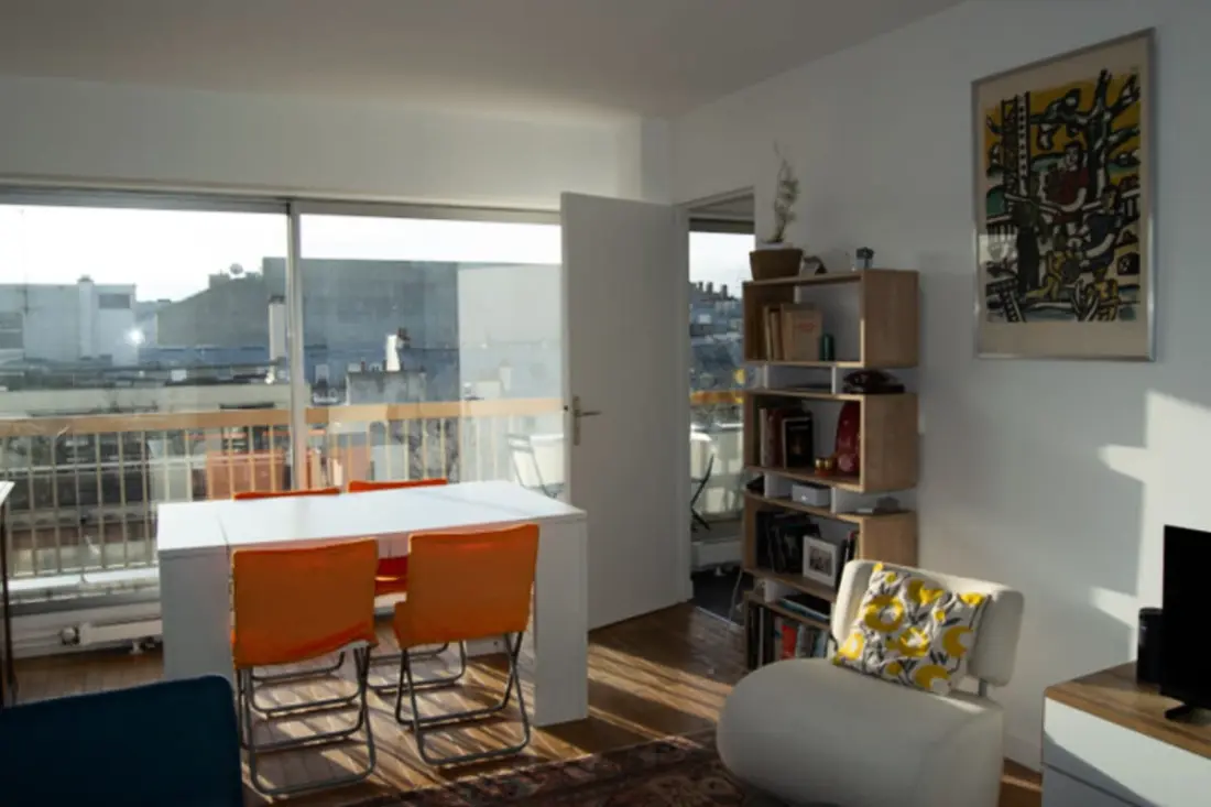 Rustig appartement dichtbij Du Marais, Balkon