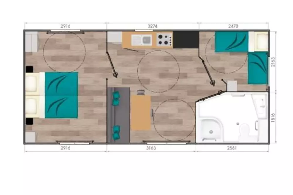 Camping Paradis les 2 er ude af stand.