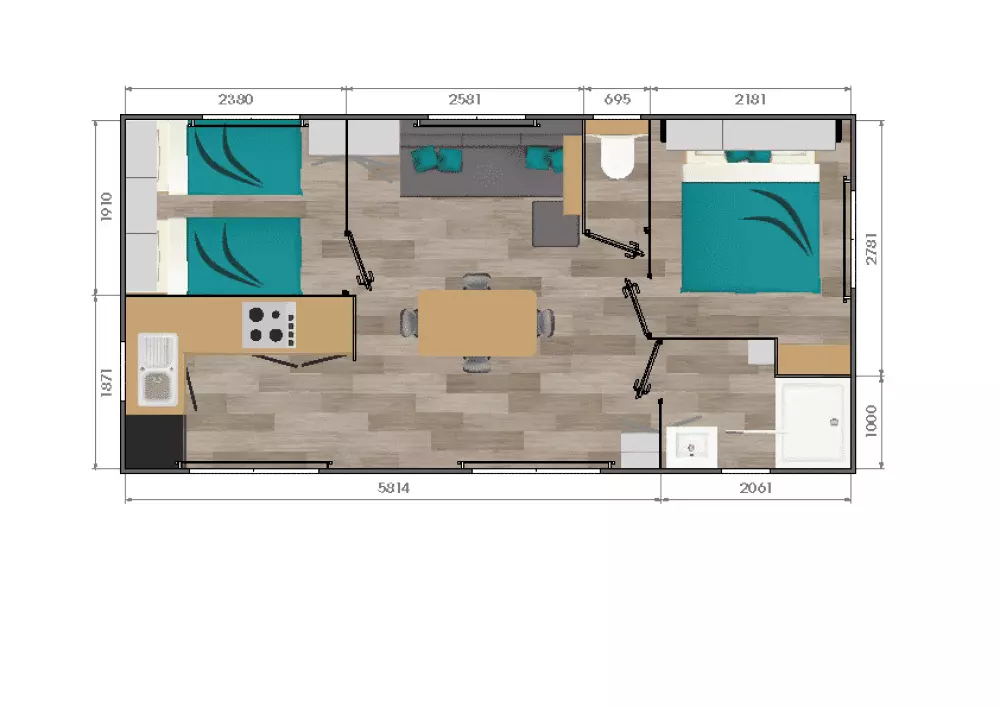 Camping Paradis les 2 er ude af stand.