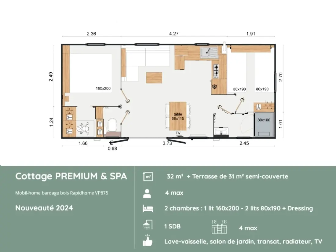 Camping maeva Respire Domaine de Mesqueau 4 Sterren★★★★