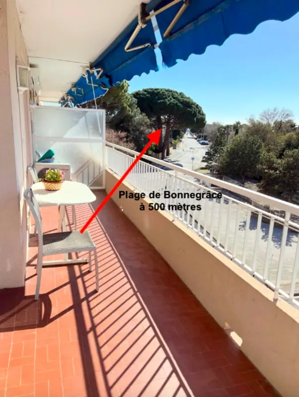 Appartement T3 met balkon dichtbij De La Mer