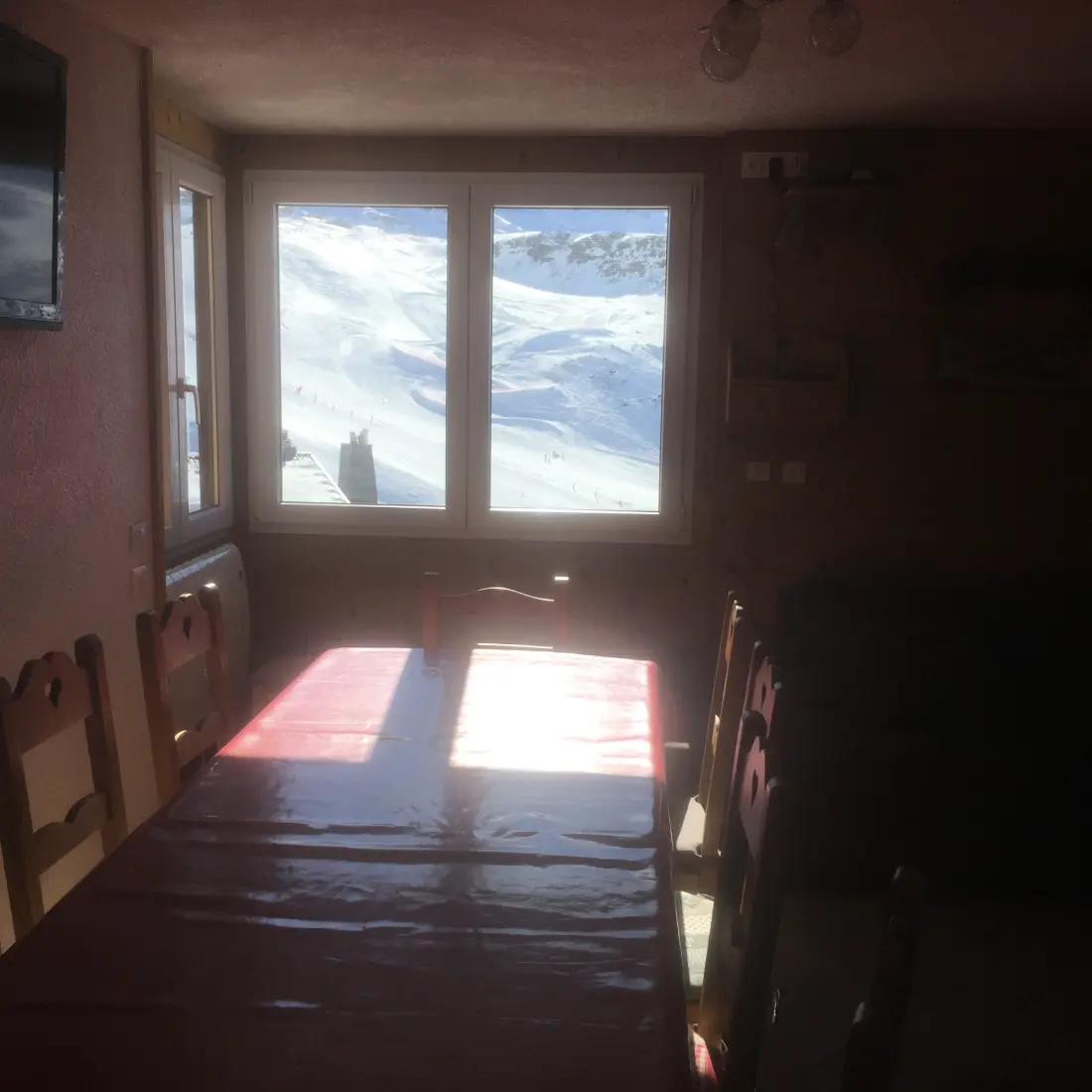 Az apartman Val Thorens lejtőire néz