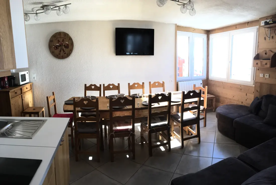 Az apartman Val Thorens lejtőire néz